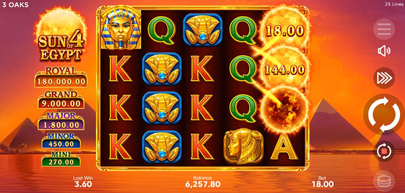 3 Oaks Sun of Egypt 4 Slot - Super Bonus Symbol