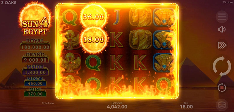 3 Oaks Sun of Egypt 4 Slot - Mystery Symbol Increases The Trigger Chance