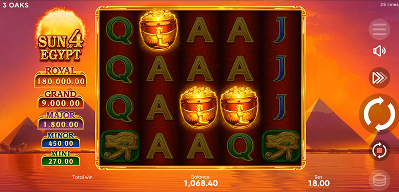 3 Oaks Sun of Egypt 4 Slot - Scatter Symbol