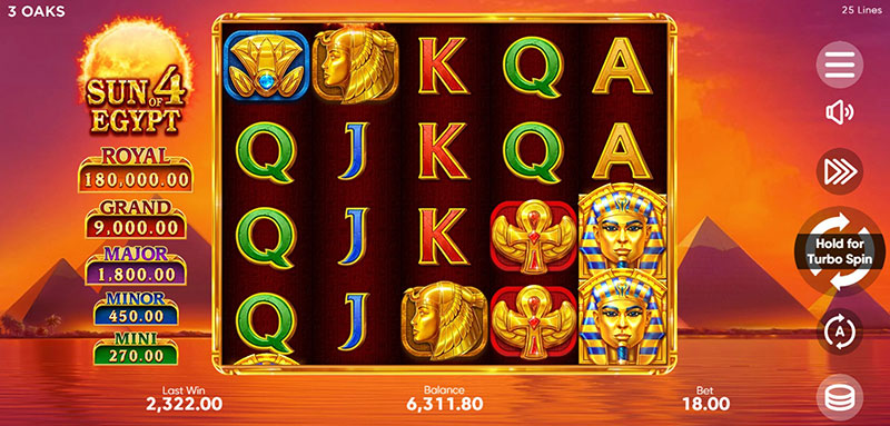 3 Oaks Sun of Egypt 4 Slot - Jackpot