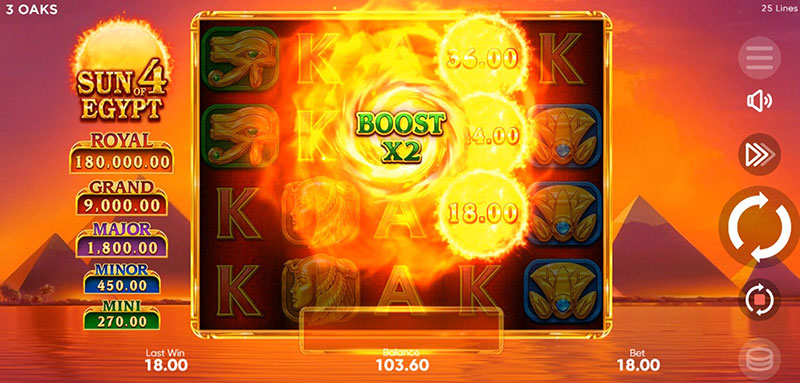 3 Oaks Sun of Egypt 4 Slot - Boost Feature