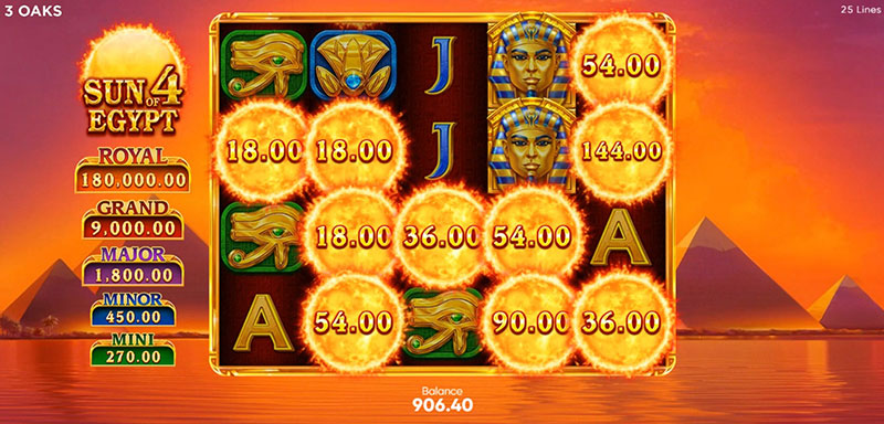 3 Oaks Sun of Egypt 4 Slot - Bonus Game