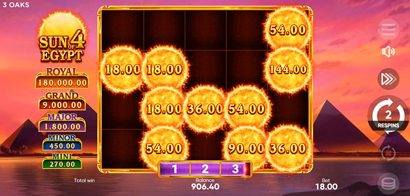 3 Oaks Sun of Egypt 4 Slot - Bonus Symbols Remain