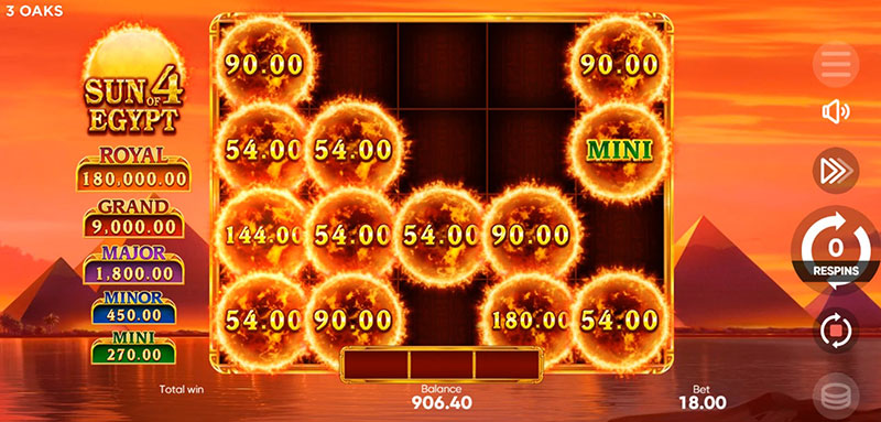 3 Oaks Sun of Egypt 4 Slot - Transformed Super Bonus Symbol