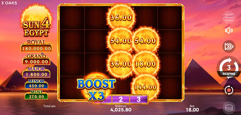 3 Oaks Sun of Egypt 4 Slot - Boost Symbol