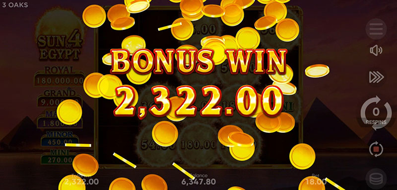 3 Oaks Sun of Egypt 4 Slot - Bonus Win