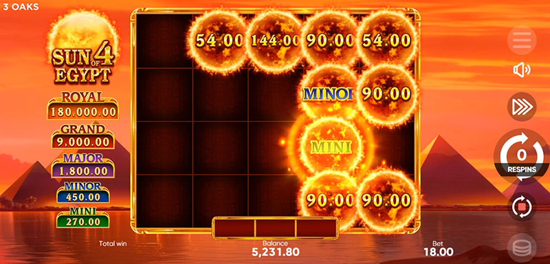 3 Oaks Sun of Egypt 4 Slot - Mystery Symbol Turn Into Jackpot