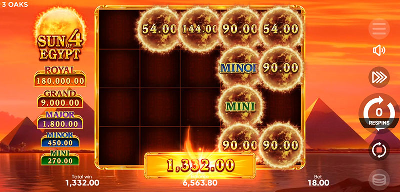 3 Oaks Sun of Egypt 4 Slot - Total Bonus