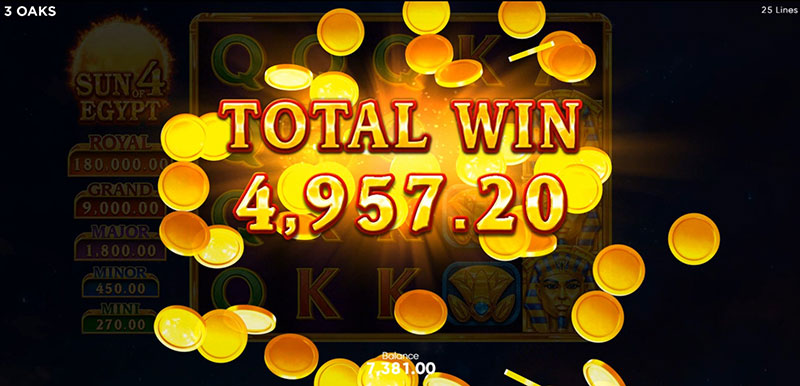 3 Oaks Sun of Egypt 4 Slot - Total Win