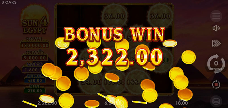 3 Oaks Sun of Egypt 4 Slot - Bonus Win