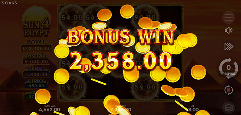 3 Oaks Sun of Egypt 4 Slot - Bonus Win
