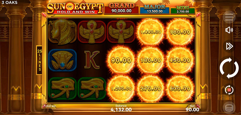 3 Oaks Sun of Egypt Slot - Bonus Game