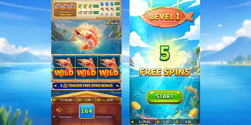 JDB Fishin' Fever X-Huge Slot - 5 Free Spins Bonus Games
