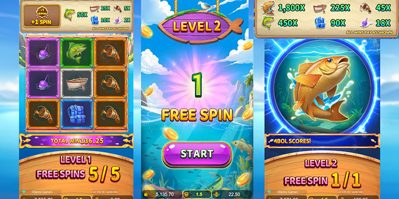 JDB Fishin' Fever X-Huge Slot - Free Spins Bonus Game Level 2