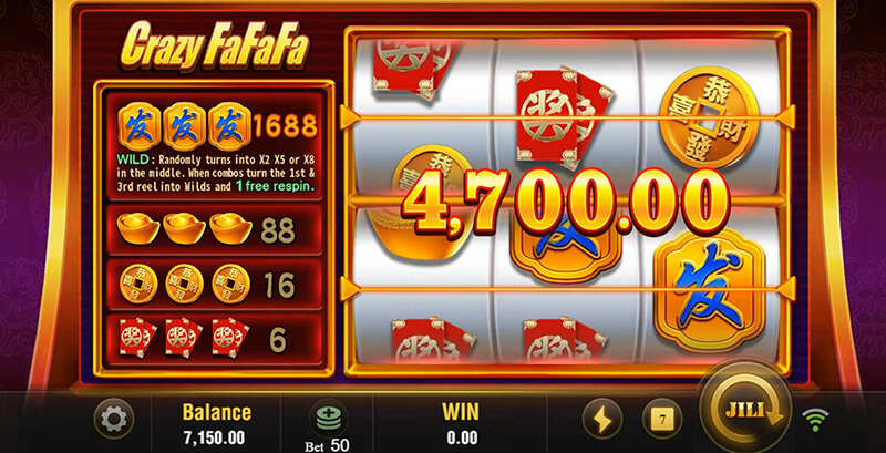 JILI Crazy FaFaFa Slot - Big Win