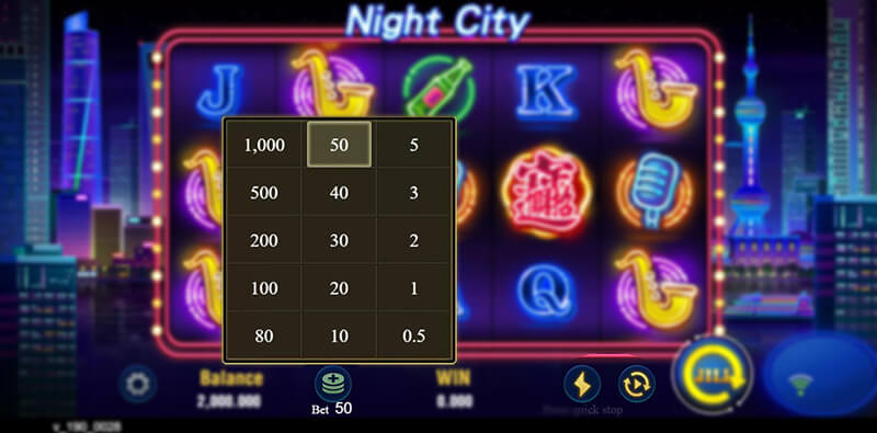 JILI Night City Slot - Betting Option, Auto Spin, Turbo Spin