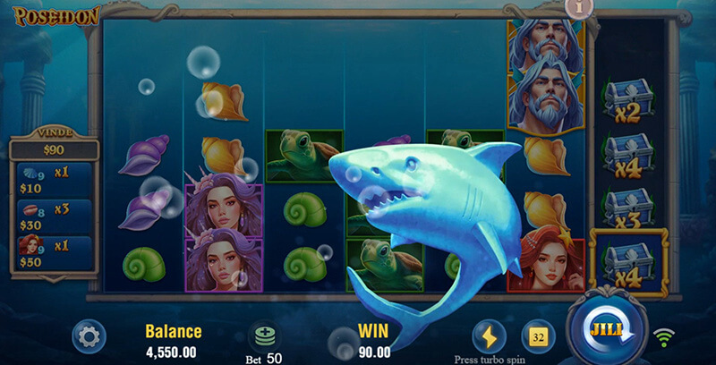 JILI Poseidon Slot - Shark Symbol Effect
