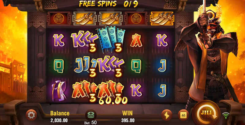 JILI Shogun Slot - Bonus Symbols Trigger Effects in Sequence